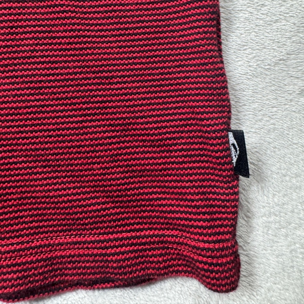 Quicksilver Men’s Mercury Red Black Striped Surf Beach Polo Shirt Size XL - Picture 6 of 15